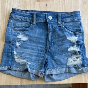 American Eagle Outfitters Distressed Blue Denim Jean Shorts